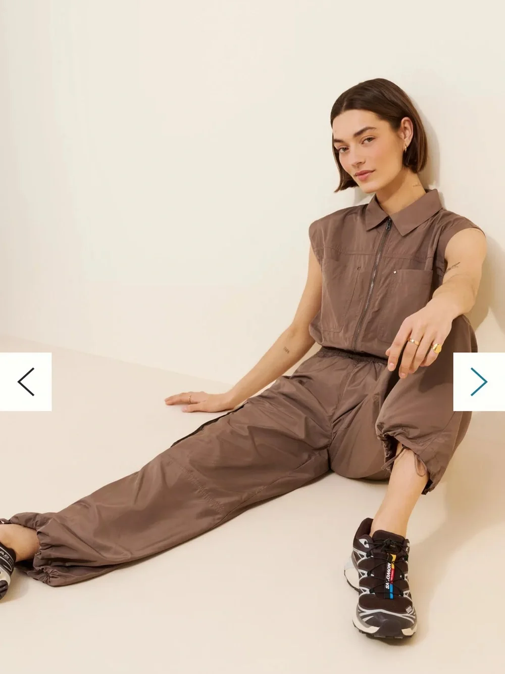 pistola Becca Sleeveless Utility Jumpsuit in Taupe Anthropologie Size XS